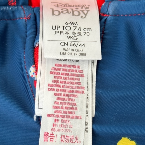 Disney Blue and Red Hooded One Piece Mickey Mouse infant - Picture 2 of 8